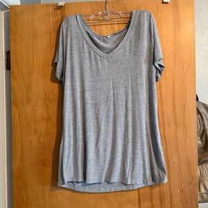 Gray V-Neck T-Shirt - extra long